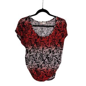 AGENDA | Women's (Petite) | Rust & Cream Vintage Inspired Scoop Neck Blouse | PX